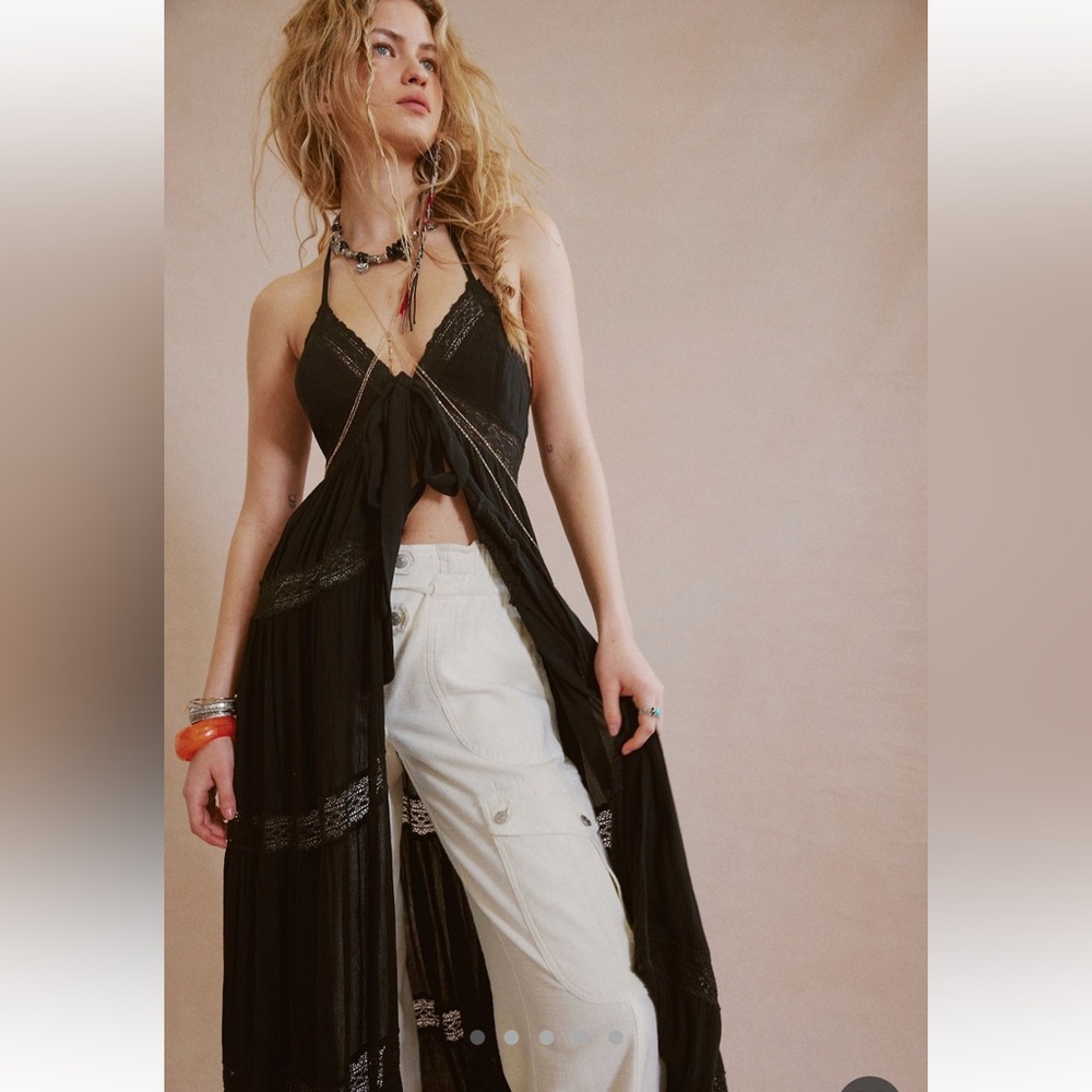 Free People Black Maxi Top Sz-S - Picture 3 of 15